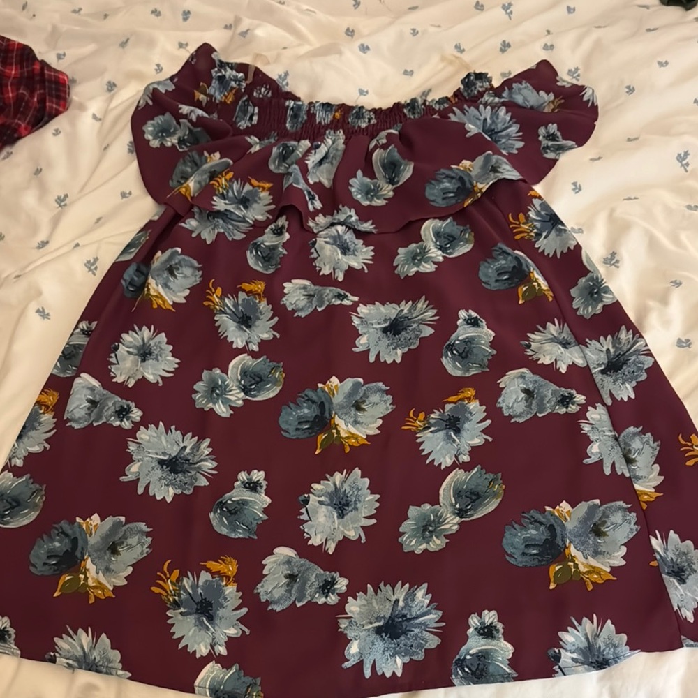 Altar'd State Blue Flutter Sleeve Ruffled Sundress